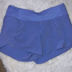 Lululemon Real Quick Short 3.5" high rise Hydrangea Blue size 12